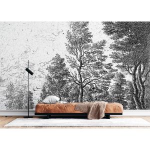Monochrome Woodland Sketch