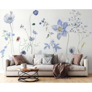 Delicate Blue Wildflower Watercolor