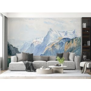 Watercolor Mountain Landscape