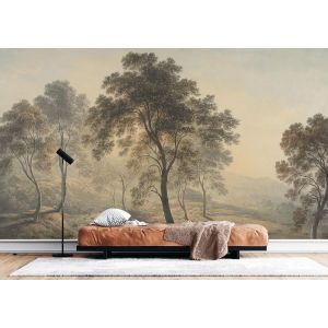 Sepia Pastoral Forest Landscape