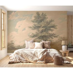 Vintage Pine Tree Landscape