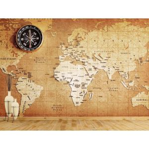 Worn Paper World Map