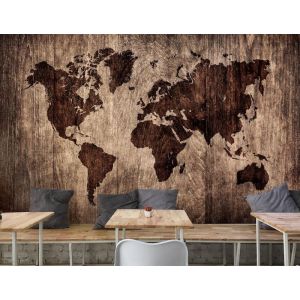Wooden File World Map