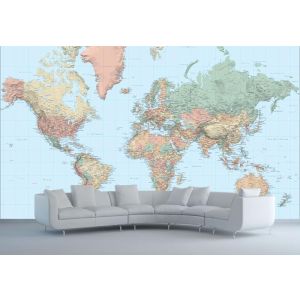 World Map In Dark Tones
