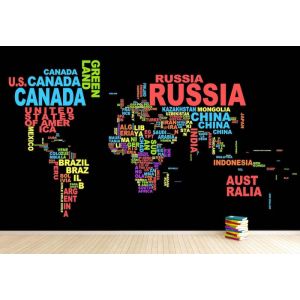 Colorful World Map Typography