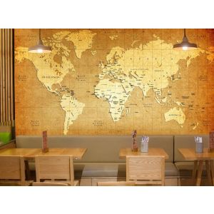 Worn World Map Material