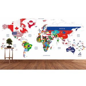 World Map Flags