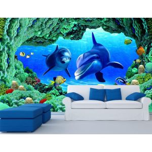Dolphins Under Water