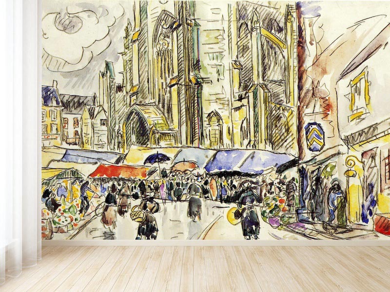 Market - Photo wallpaper decor applied