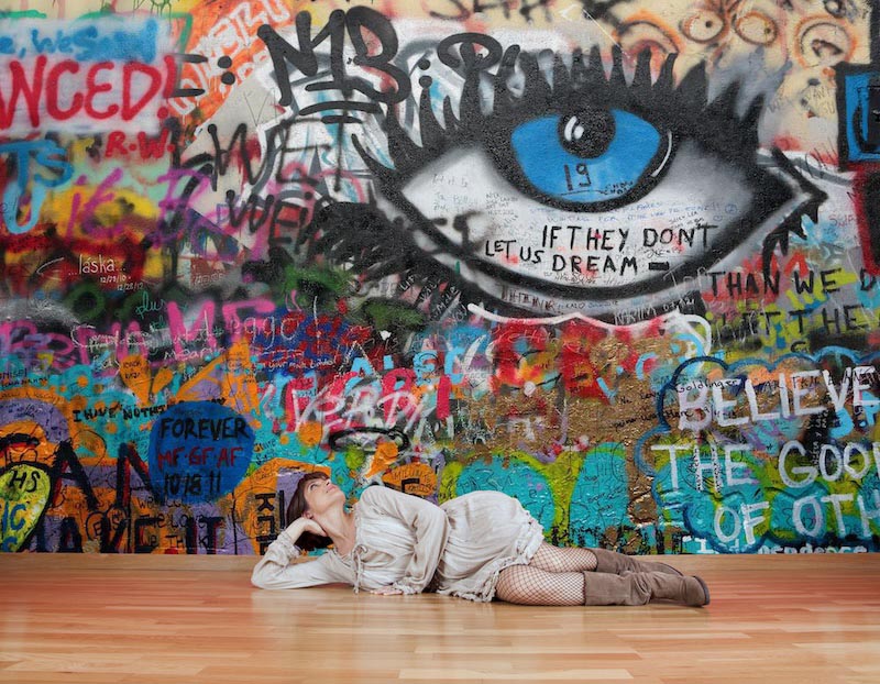 In my eyes - 3D wallpaper decoration applied