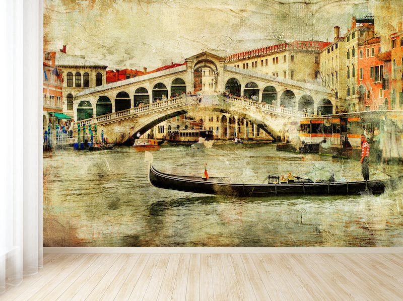 Venetian Rialto Bridge - Mural wallpaper applied