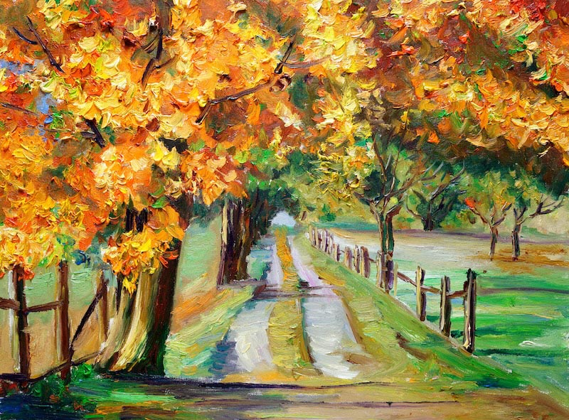 Autumn oil painting - 3D wallpaper for wall