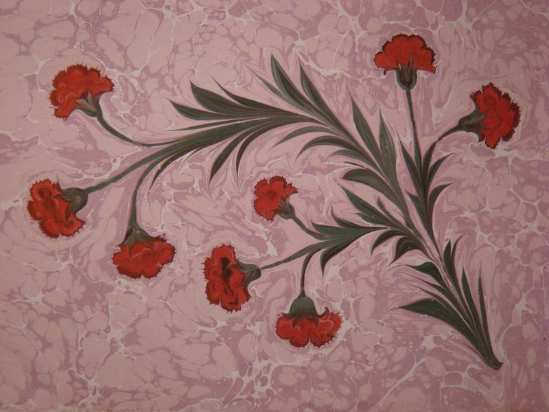 Flowers Marbling Art - 3D wallpaper decoration