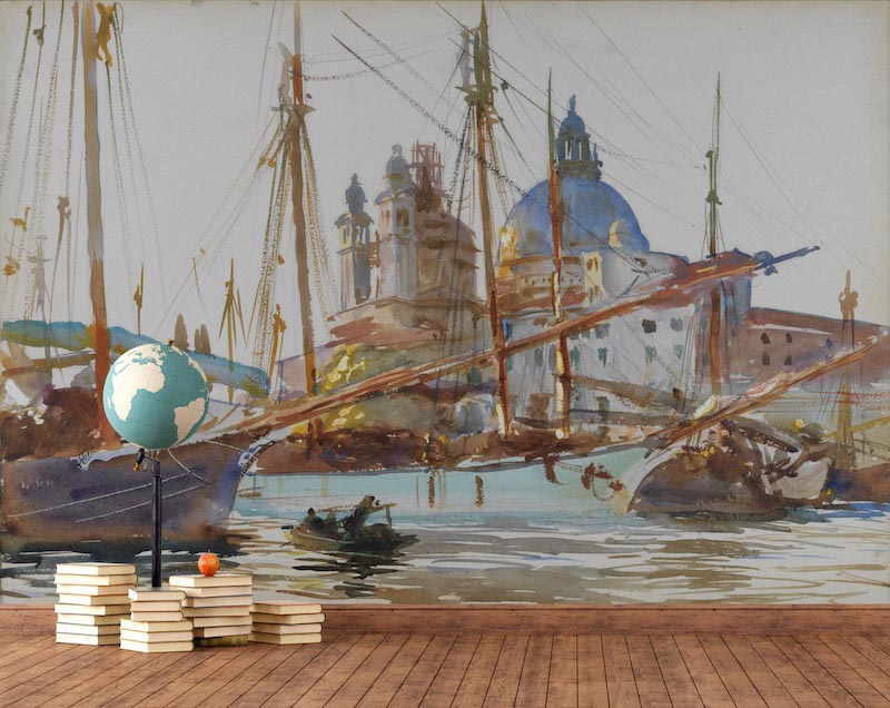 Venetian church - 3D wallpaper decoration applied