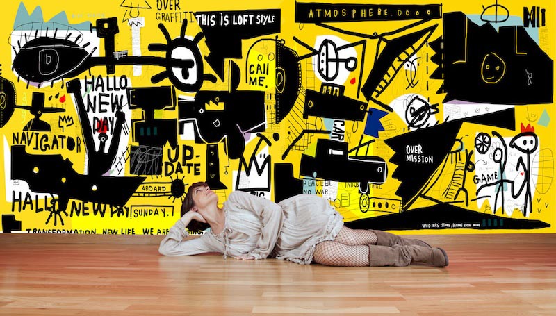 Every head graffiti wall - Photo wallpaper decor applied