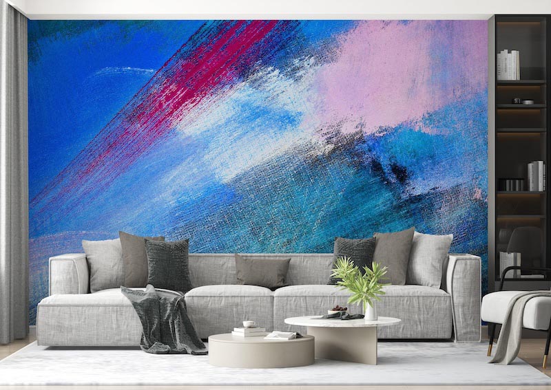 Vivid Brushstrokes Abstract Art Wallpaper Mural - Dynamic Home Accent Application