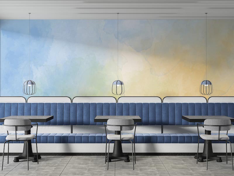 Hazy Horizon Abstract Art Wallpaper Mural - Calm and Subtle Gradient Application