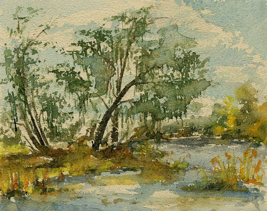 Vintage Watercolor Forest Wallpaper Mural