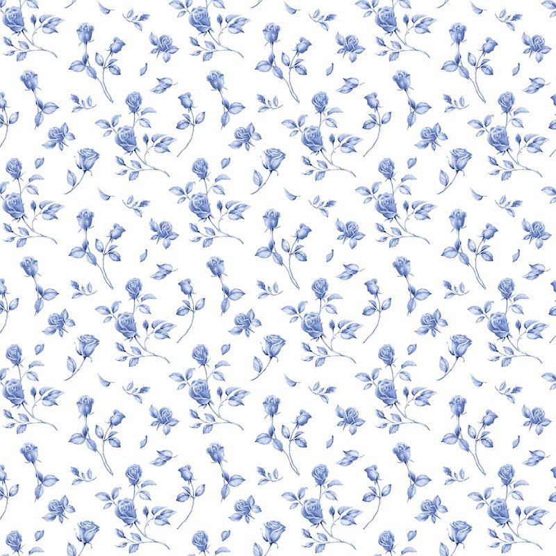 Blue floral pattern - 3D wallpaper decoration