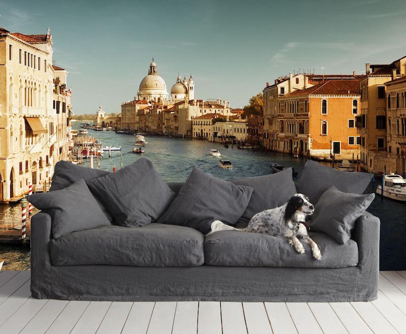Venetian canal - 3D wallpaper decoration applied