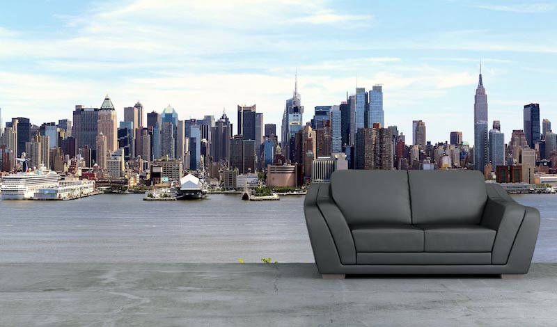 Manhattan shoreline - Mural wallpaper applied