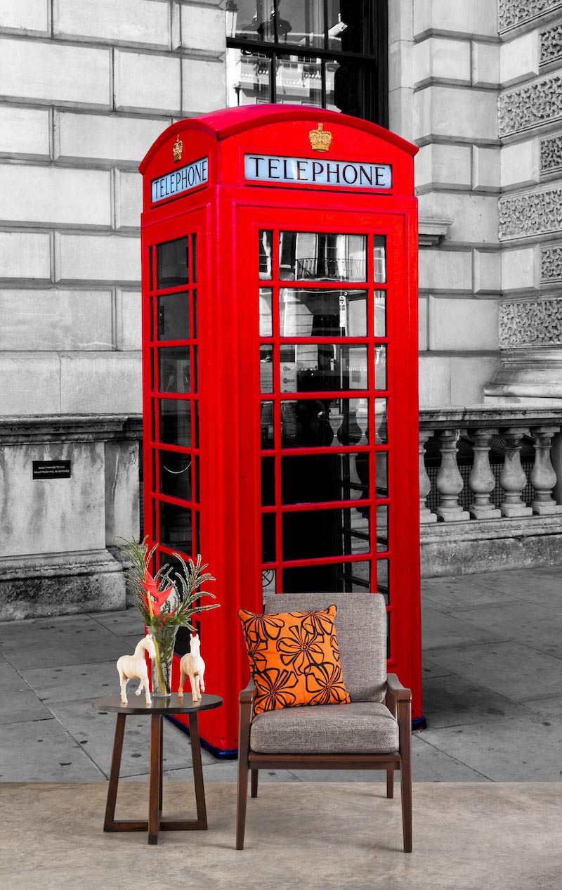 Phone booth - Photo wallpaper decor applied