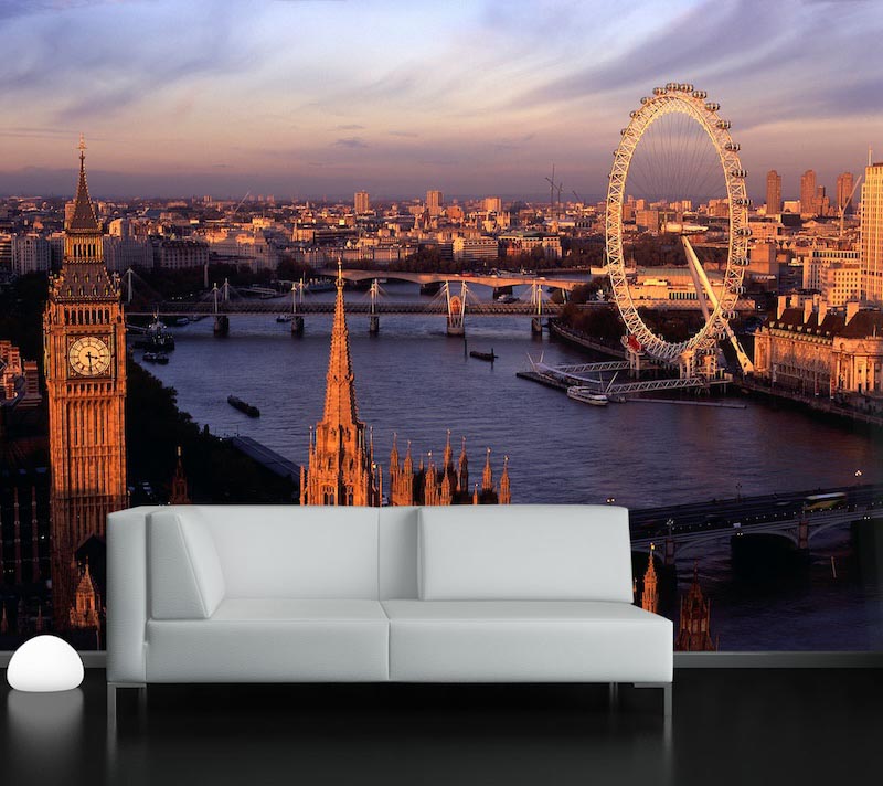 Living in London - Mural wallpaper applied