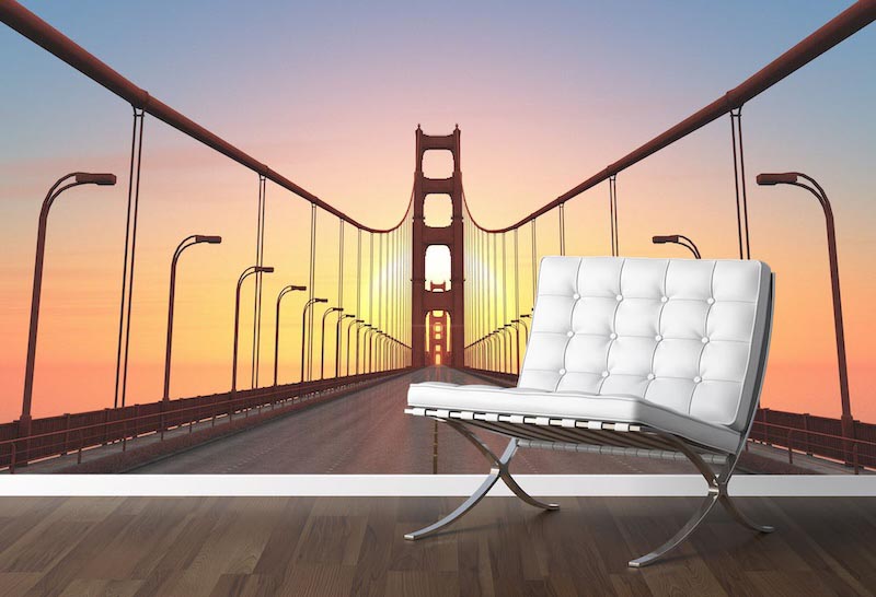 Over the bridge - 3D wallpaper for wall applied