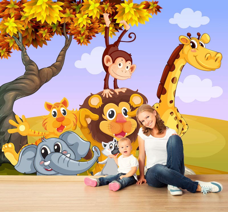 Forest tent - Photo wallpaper decor applied