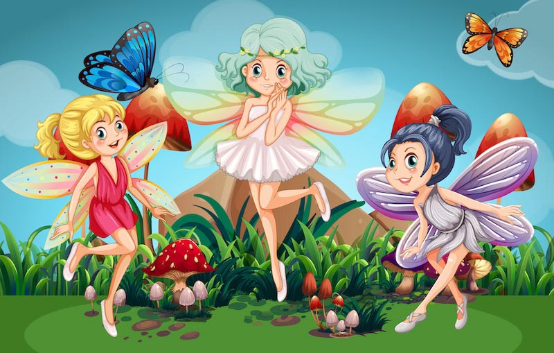 Fairy happiness - 3D wallpaper decoration