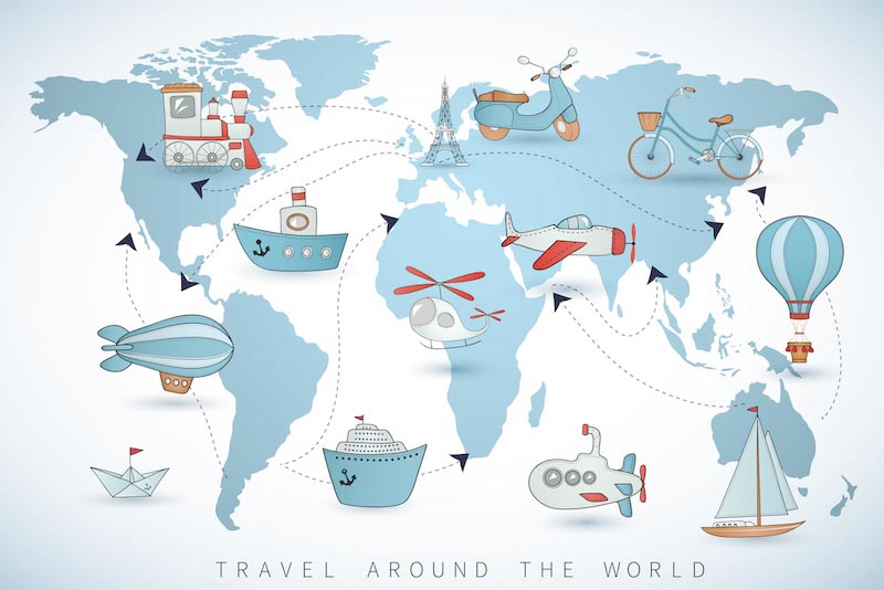 Hot air balloon ride in the children's room - Mural wallpaper