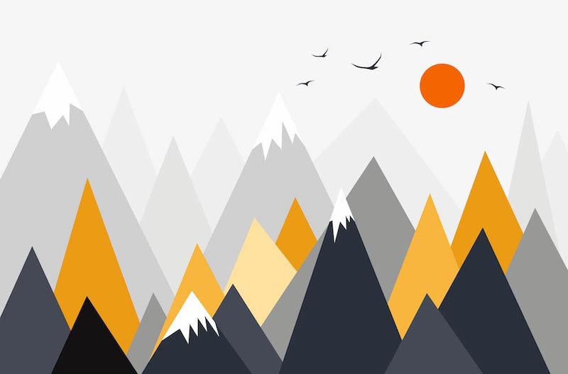 Mountains and sun - Mural wallpaper