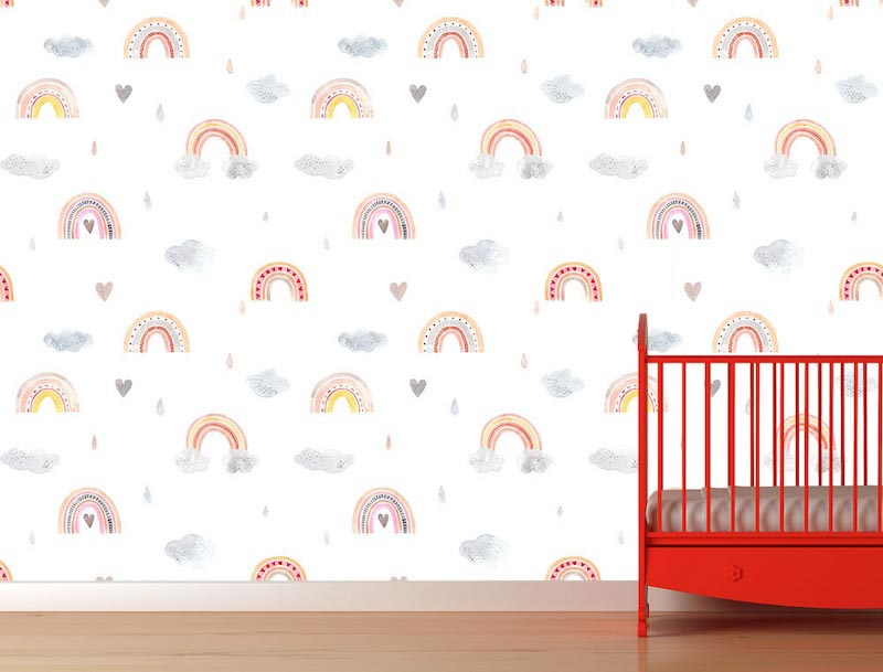 Rainbow design - Mural wallpaper applied
