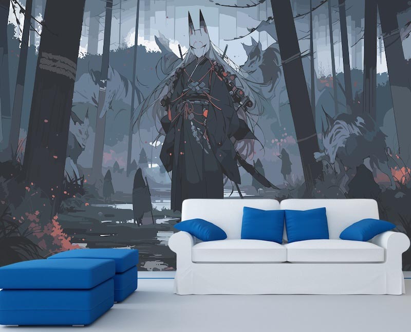 Magic Forest Monster Mystique Wallpaper Mural | Anime Fantasy Scene Poster - Application