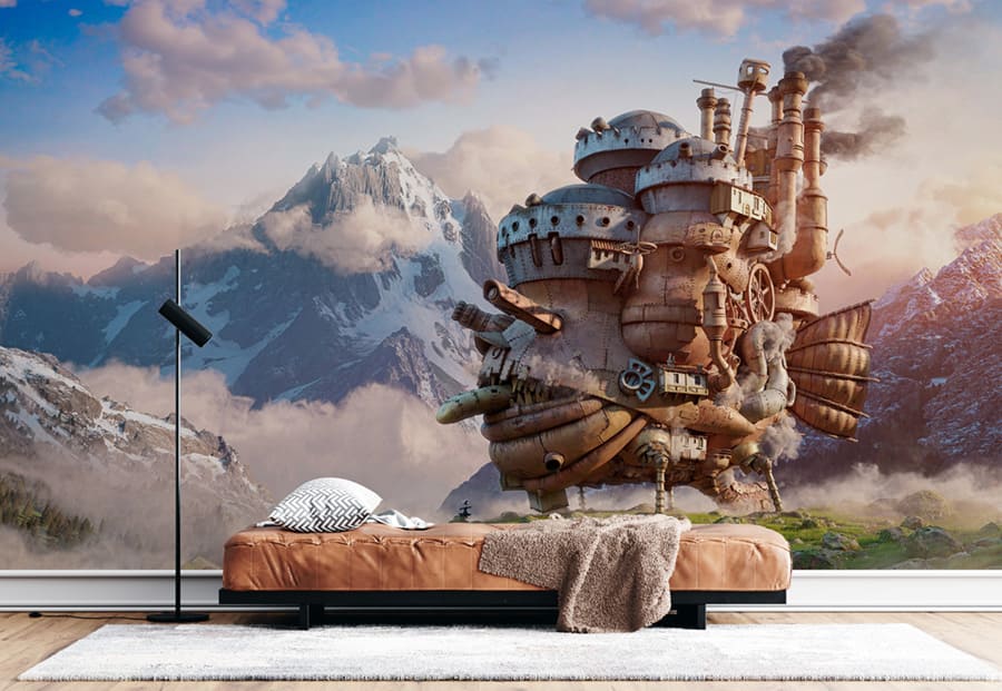 Howl's Moving Castle Wallpaper Mural Applied