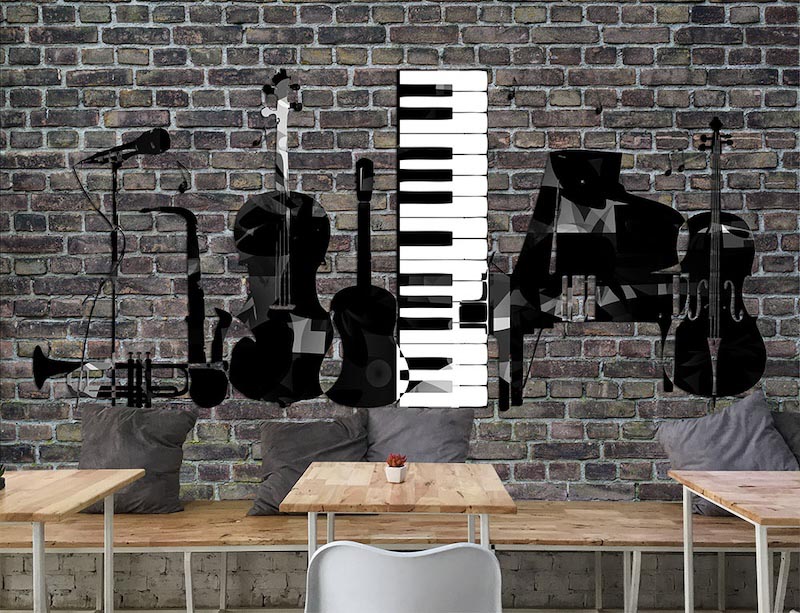 Music is my life - Photo wallpaper decor applied