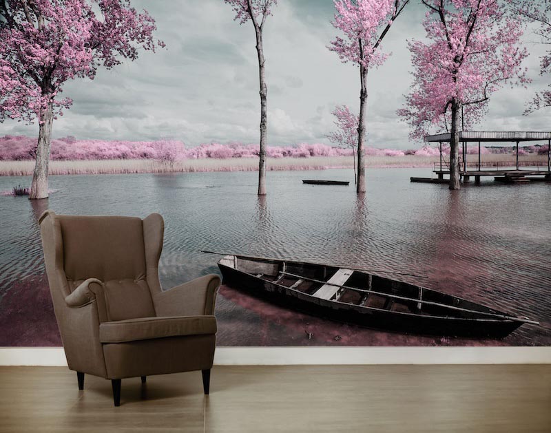 Love sandals - Mural wallpaper applied