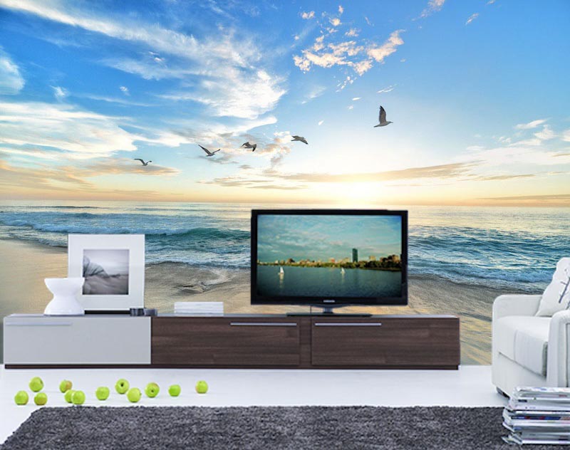 Joy of the seagull - 3D wallpaper decoration applied