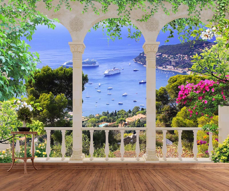 Arched view - 3D wallpaper for wall applied