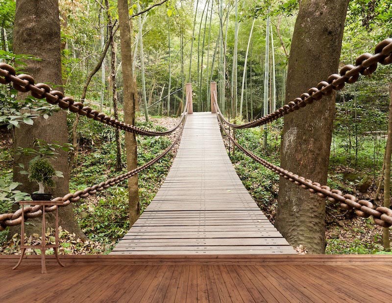 Moving bridge - 3D wallpaper decoration applied