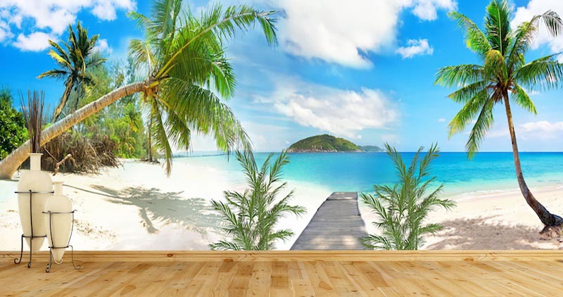 Panoramic sea view - Photo wallpaper decor applied
