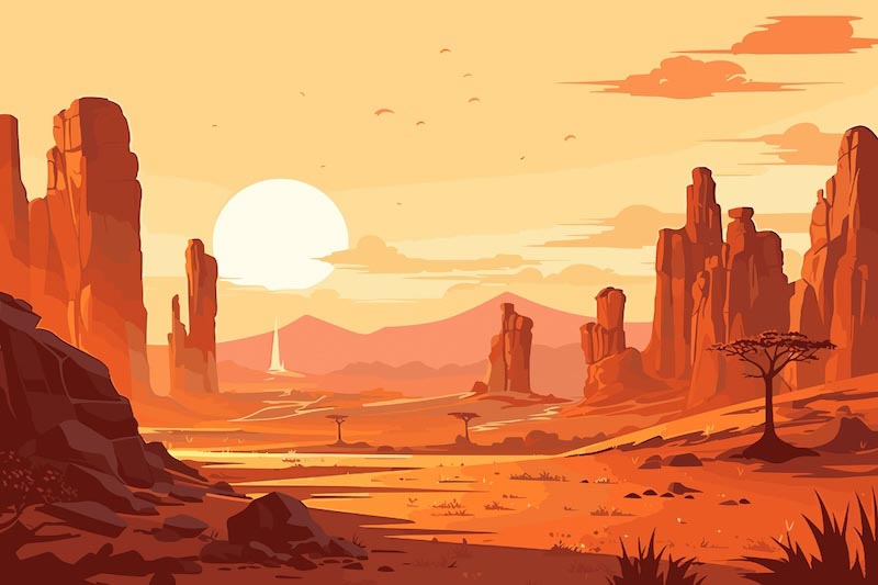 Desert Sunrise Splendor Wallpaper Mural | Majestic Dawn in the Dunes