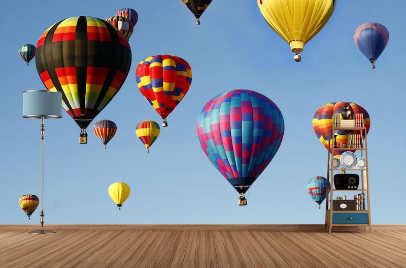 Balloon bay - Photo wallpaper decor applied