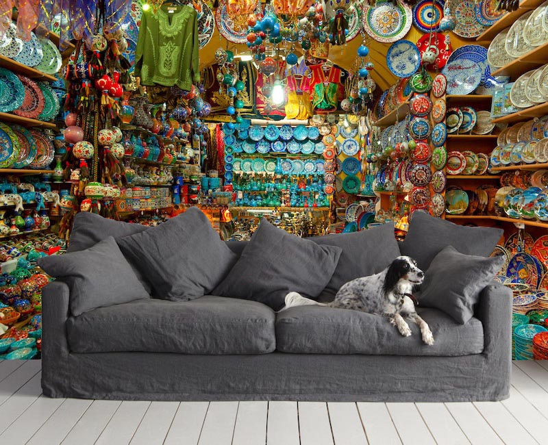 Covered countertops - 3D wallpaper for wall applied