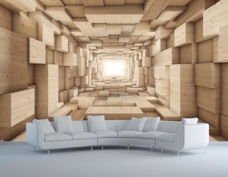 Infinite boxes - 3D wallpaper decoration applied