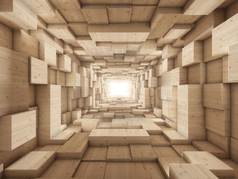 Infinite boxes - 3D wallpaper decoration