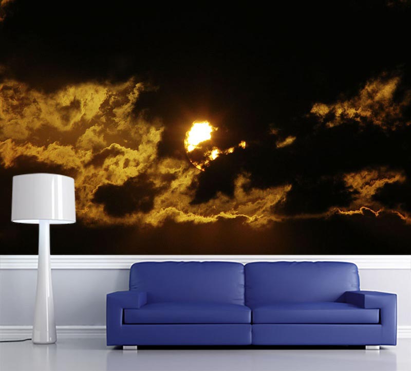 In the light of the dark - 3D wallpaper for wall applied