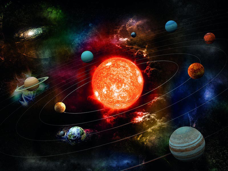 Fantastic solar system - 3D wallpaper decoration