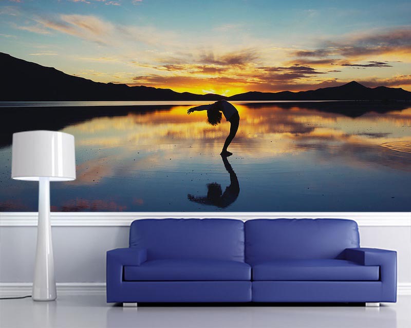 Yoga and peace - Mural wallpaper applied