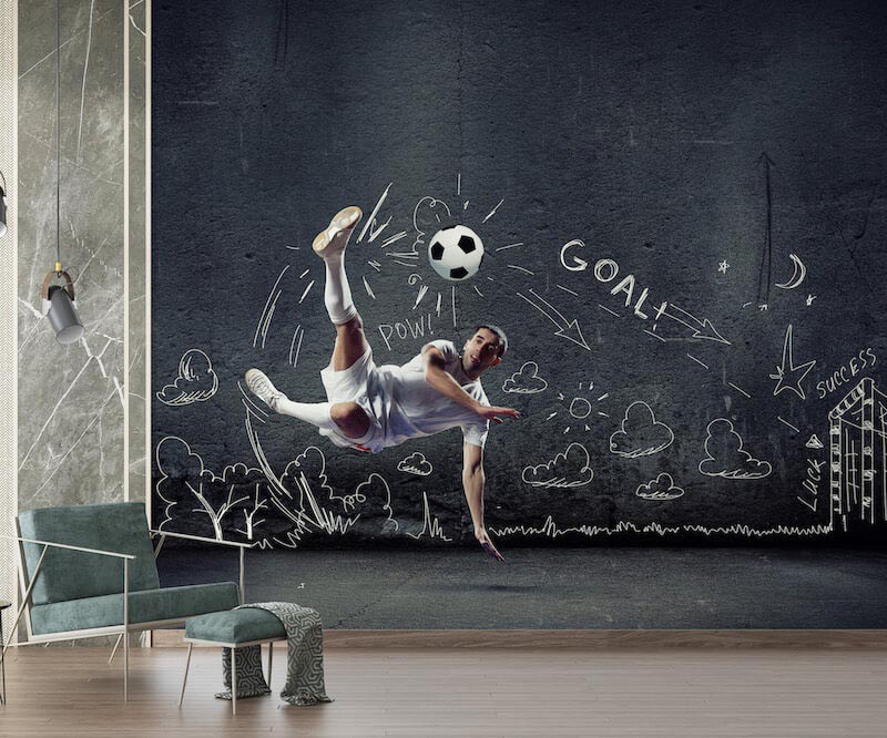 Victory Kick: Football Soccer Player Wallpaper | Sports Athlete Wall Decor - Application